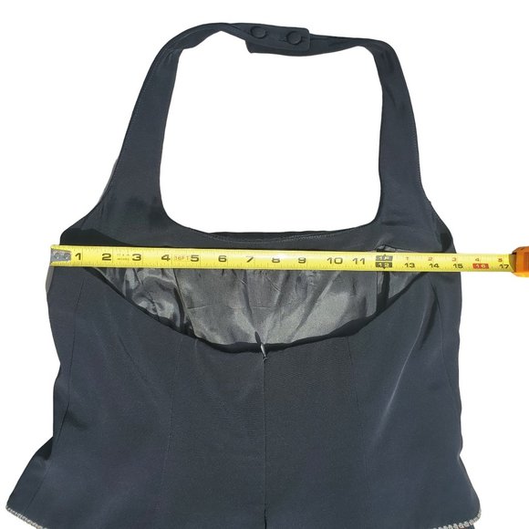 Vintage Jones New York Backless Halter Top Jumpsuit Size 8 Black - Picture 7 of 11